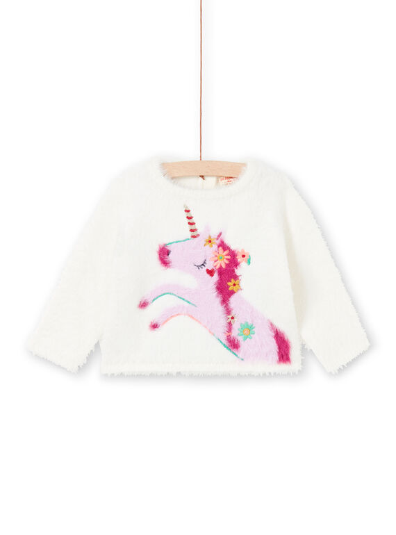Jersey de color crudo y rosa para bebé niña MITUPUL / 21WG09K1PUL001