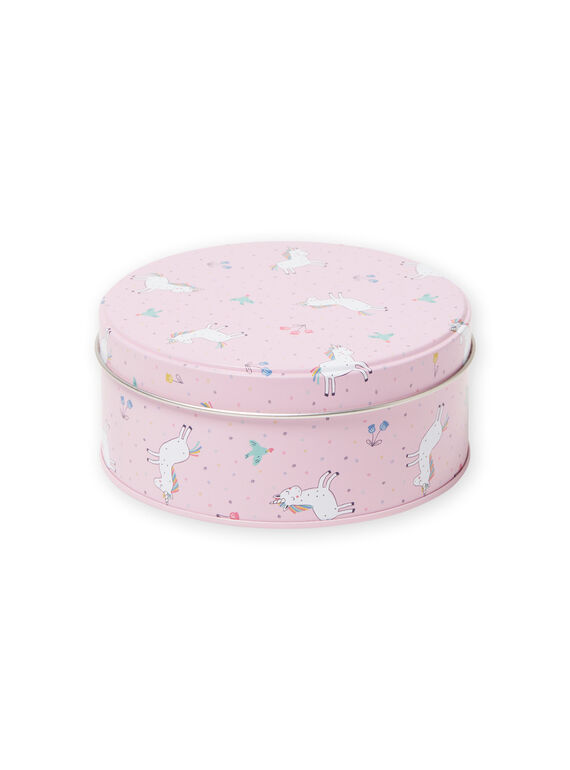 Fiambrera rosa de metal con estampado de unicornio para niña MYACLABOI / 21WI01G1D5OC205