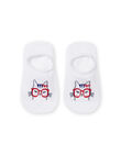 Calcetines cortos blancos con estampado de gato para niña NYAJOSCHO4A / 22SI016CSOQ000
