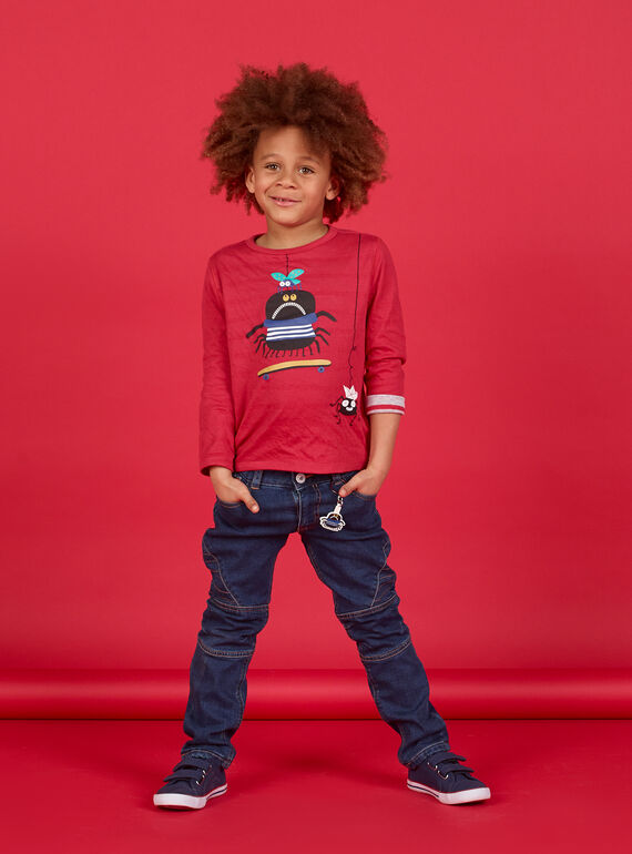 Camiseta roja de manga larga - Niño LOROUTEE1 / 21S902K2TML330