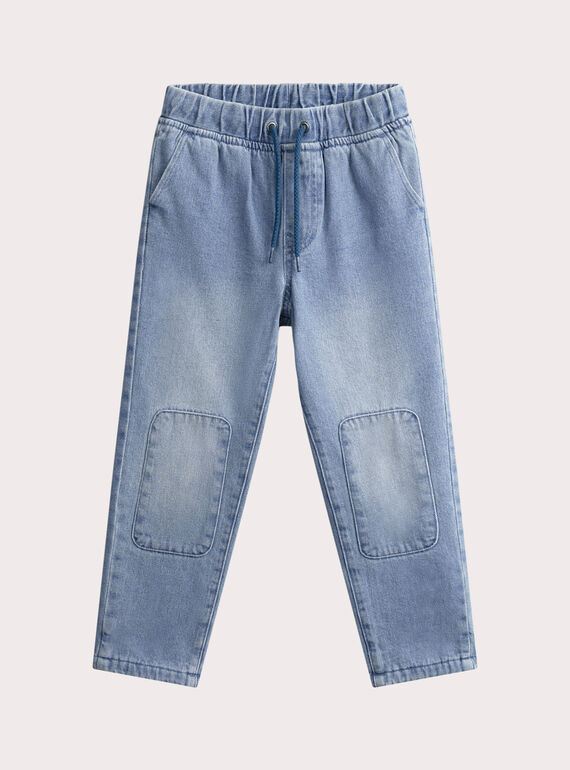 Pantalón vaquero azul con doble forro cálido en las rodillas para niño VOPERJEAN / 24W902R1JEAP269