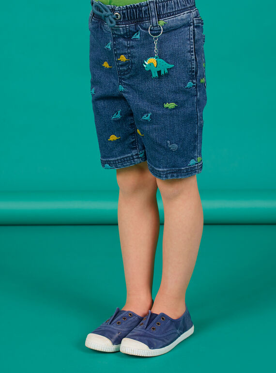 Bermudas vaqueras de color azul, con estampado de dinosaurios, para niño LOVERBER2 / 21S902Q1BERP274