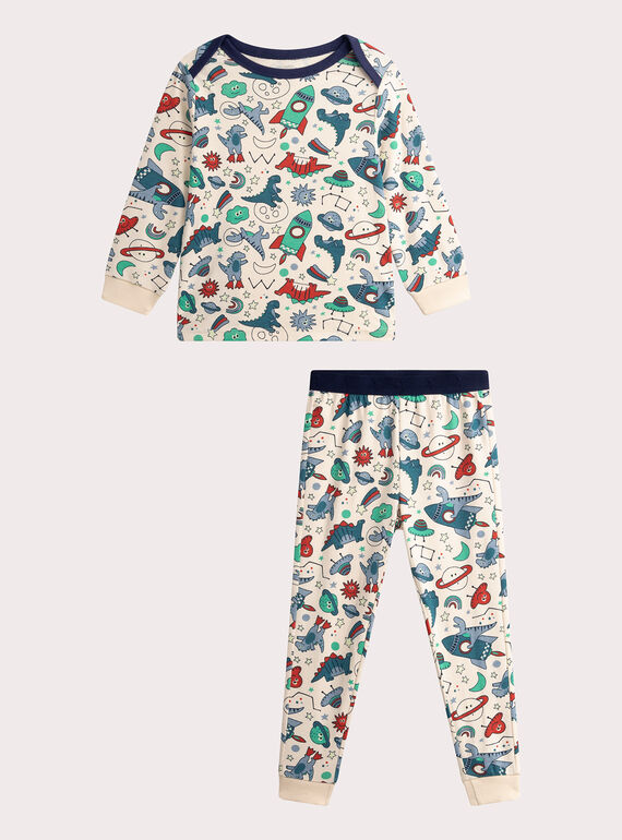 Pijama color crudo fosforescente para niño WEGOPYJSPA / 25SH1293PYJA016