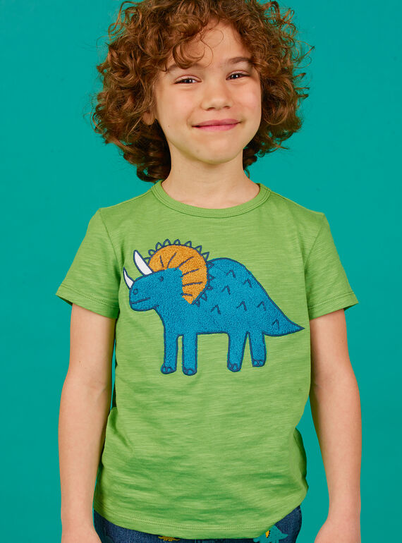 Camiseta de color verde para niño LOVERTI2 / 21S902Q5TMCG626