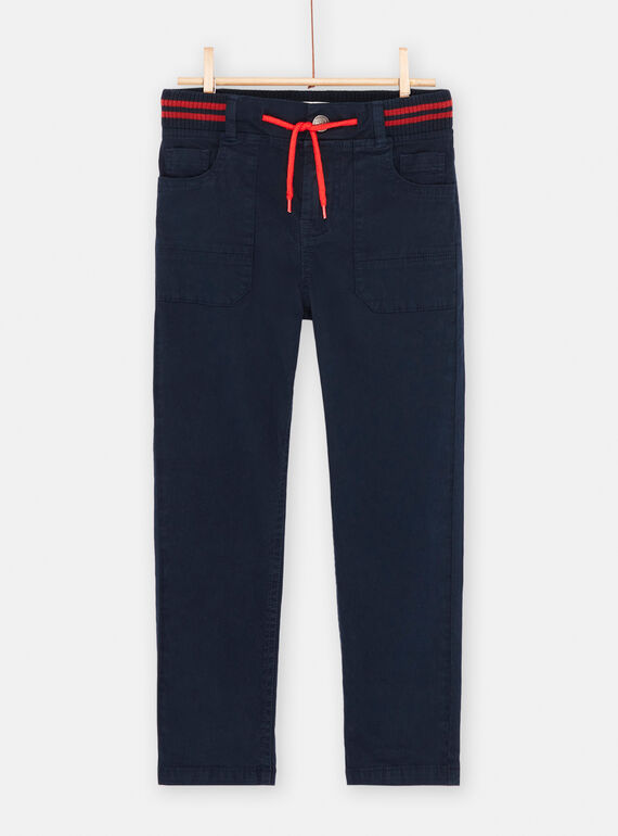 Pantalón azul noche con cintura elástica para niño SOFORPAN / 23W902K1PAN705
