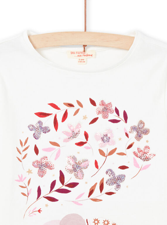 Camiseta de manga larga reversible con estampado de cerezas para niña MACOMTEE1 / 21W901L1TML001