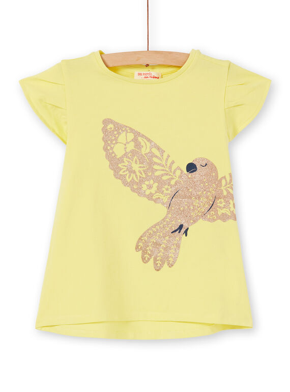 Camiseta amarilla de manga corta con brillo LAJOTI5 / 21S90134D31116