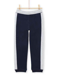 Pantalón de chándal de color azul marino y gris jaspeado para niño MOJOJOB1 / 21W90214JGB705