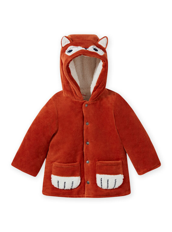 Parka de pana con capucha y estampado de zorro para bebé niño MUGROPAR / 21WG1051PAR408