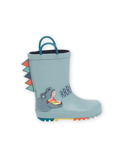 Botas de agua de color azul verdoso con parche de dinosaurio ROPLUIDINO / 23KK3611D0C600