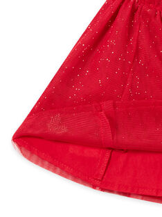 Vestido rojo de tul con estampado de Navidad para bebé niña MINOJUP / 21WG09Q1JUP050