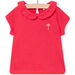 Camiseta de cuello Peter Pan rosa frambuesa para bebé niña