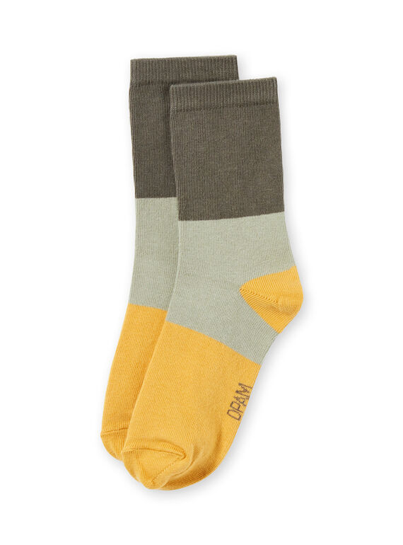 Calcetines de color caqui, beige y amarillo para niño MYOJOCHOC2 / 21WI0218SOQG631