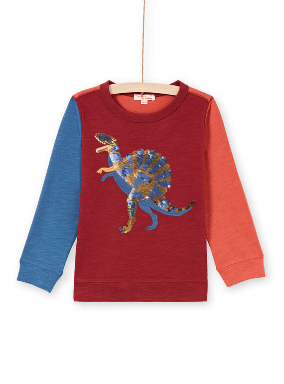 Camiseta de color rojo y azul marino para niño MOPATEE3 / 21W902H1TML719