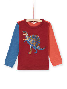 Camiseta de color rojo y azul marino para niño MOPATEE3 / 21W902H1TML719