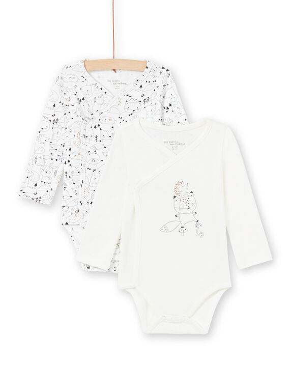 2 bodis de color crudo y negro para niño recién nacido MOU1BOD2 / 21WF0442BOD001