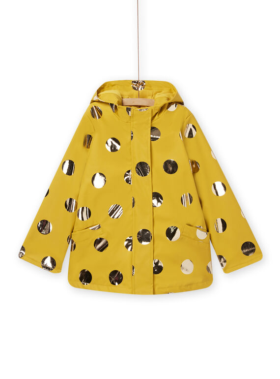 Impermeable topacio con lunares dorados y chaleco extraíble para niña NAGLITIMPER / 22S901D2IMPB118