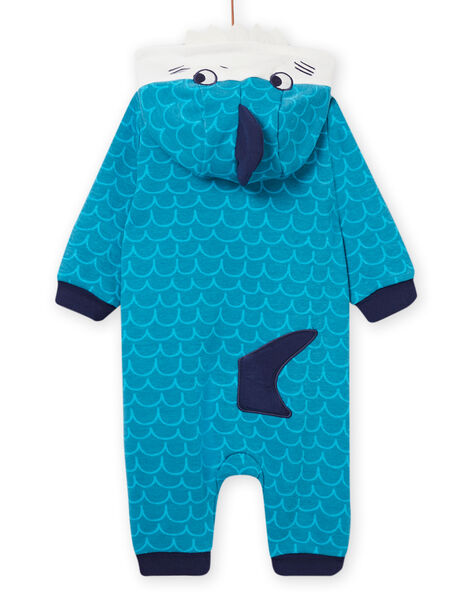 Sobrepijama con dibujo de tiburón azul turquesa para bebé niño NEGASURPYJ / 22SH14E1SPY202
