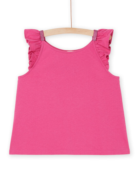 Camiseta de tirantes de color granadina con manga avolantada RAJODEB4 / 23S901Z5TEEF507