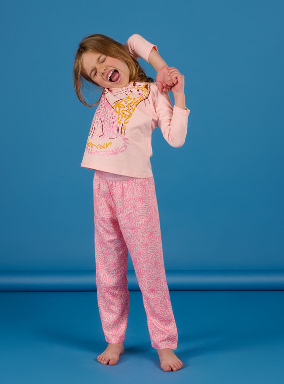 Pijama con estampado de gatos y estampado de flores. REFAPYJCAT / 23SH11D7PYJ321
