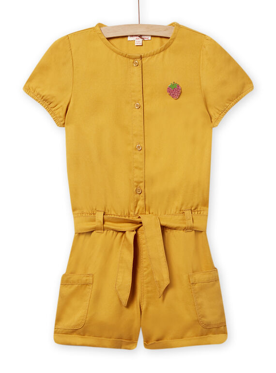 Mono corto azafrán con estampado de fresa para niña NAHOCOMB / 22S901T2SAC109