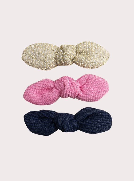 Lote de 3 barras de nudos con lentejuelas para niña  VYAJOCLIC1 / 24WI01L2BRTK008