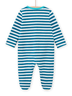 Pelele azul de rayas con estampado de cocodrilo para bebé niño MEGAGRECRO / 21WH1482GRE715