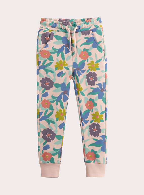 Medias de jogging rosa con estampado floral para niña  VAJOBAJOG1 / 24W901G3JGBD329