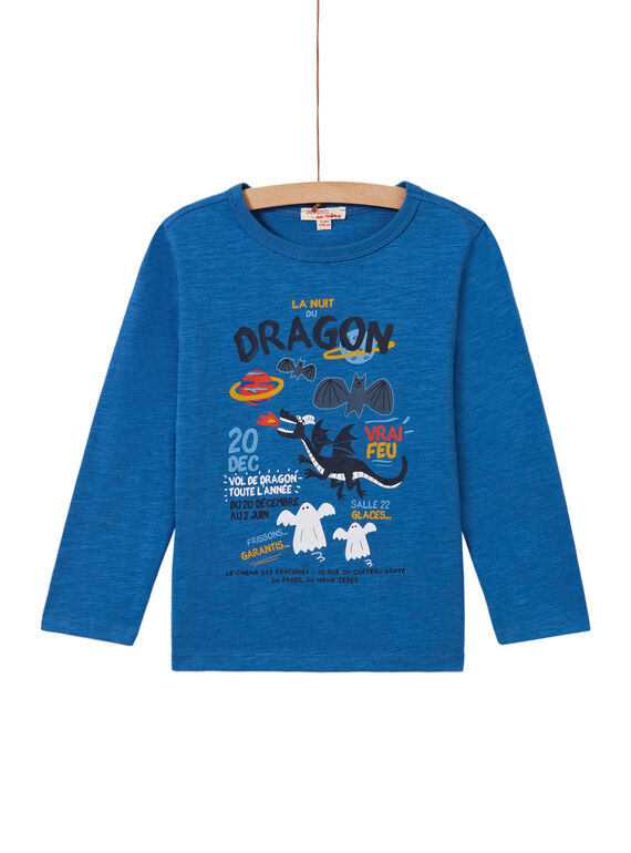 Camiseta azul con estampado de dragón para niño MOPLATEE2 / 21W902O1TML221