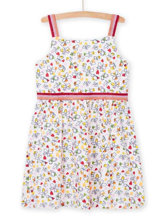 Vestido con estampado de mariposas y de corazones para niña NAHOROB4 / 22S901T1ROB000