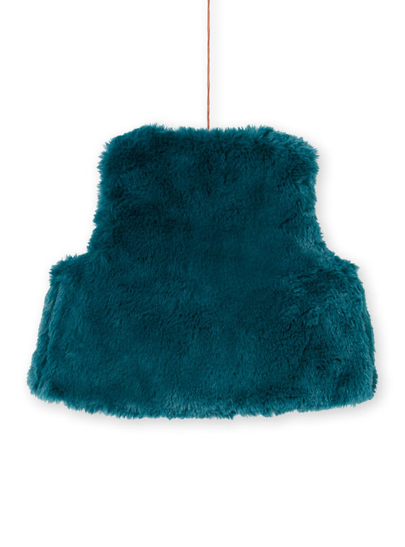 Chaleco de color azul pato con pelo artificial para bebé niña MITUCAR2 / 21WG09K2CAR714