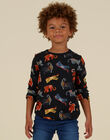 Camiseta negra de manga larga con estampado de tigres para niño MOHITEE3 / 21W902U2TMLJ915