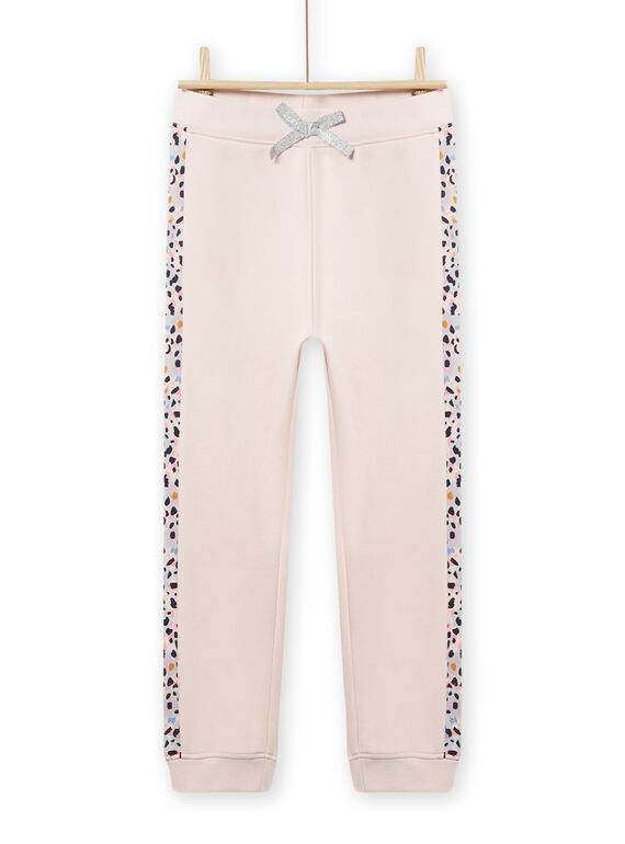 Pantalón de chándal rosa empolvado con estampado moteado para niña NAJOBAJOG3 / 22S90162JGBD327