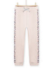 Pantalón de chándal rosa empolvado con estampado moteado para niña NAJOBAJOG3 / 22S90162JGBD327