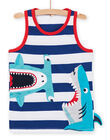 Camiseta de tirantes azul y blanco para niño NOFICDEB / 22S902U1DEBC207