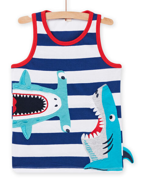 Camiseta de tirantes azul y blanco para niño NOFICDEB / 22S902U1DEBC207