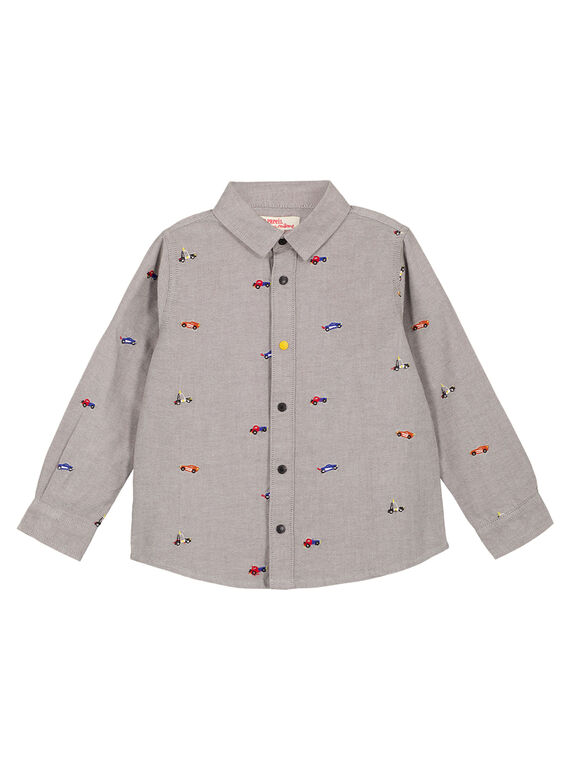 Camisa bordada de color gris GOSANCHEM / 19W902C1CHM940
