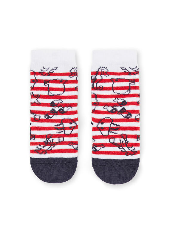 Calcetines de color crudo, rojo y negro, para bebé niño LYUVICHO2 / 21SI10U2SOQ001