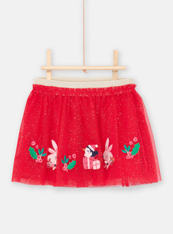 Falda roja para las fiestas para bebé niña SIWAYJUP / 23WG09S1JUPF529