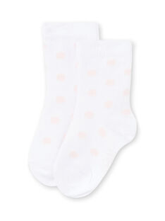 Calcetines blancos de lunares rosas para bebé niña MYIJOSOQ1 / 21WI091BSOQA001