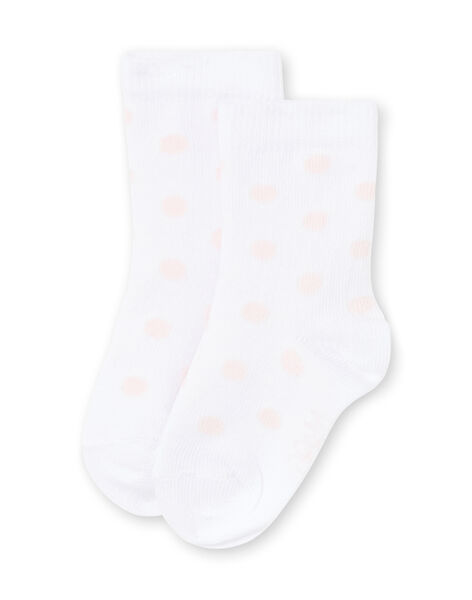 Calcetines blancos de lunares rosas para bebé niña MYIJOSOQ1 / 21WI091BSOQA001