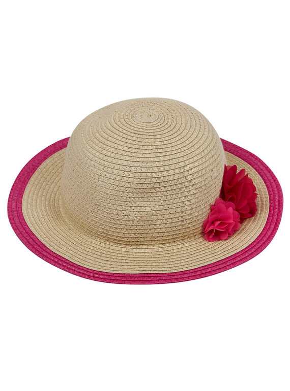 Sombrero de paja con flores para niña JYAWEHAT2 / 20SI0192CHA009