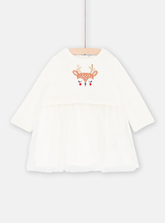 Vestido crudo de Navidad para bebé niña SIWAYROB2 / 23WG09S1ROB001