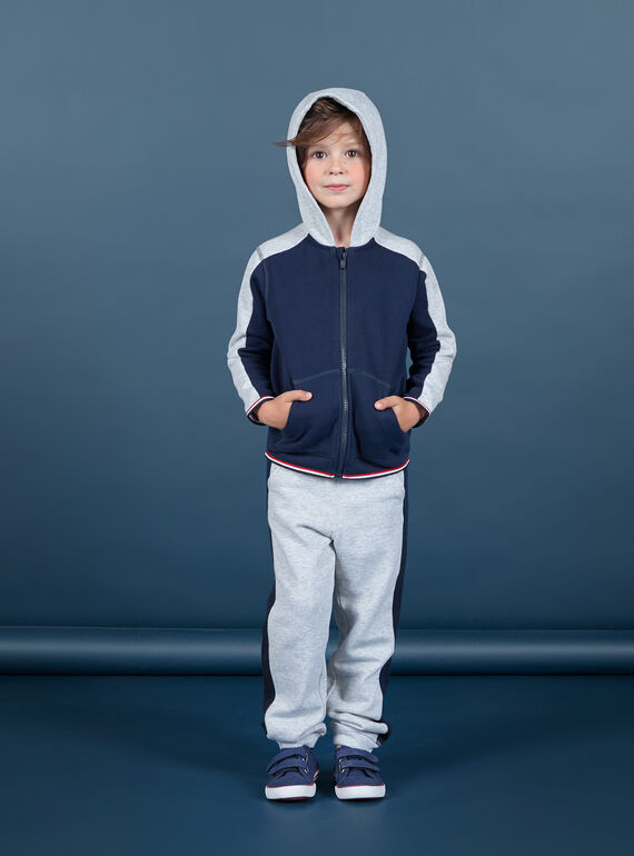 Pantalón de chándal gris y azul marino para niño MOJOJOB3 / 21W90211JGBJ922