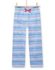 Pijama de camiseta y pantalón de color azul polar con estampado de jirafa para niña NEFAPYJSKY / 22SH11E1PYJC218