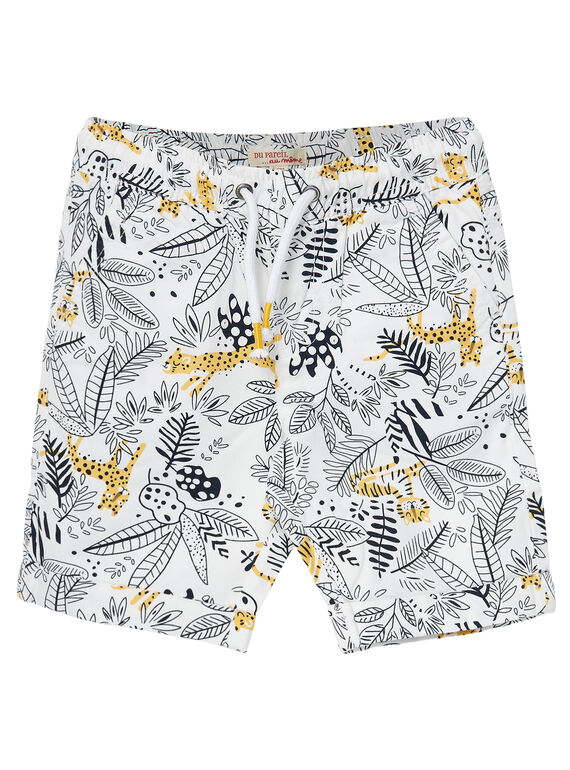 Bermudas elásticas de color crudo con estampado de selva para niño JOTROBER3 / 20S902F3BERI811