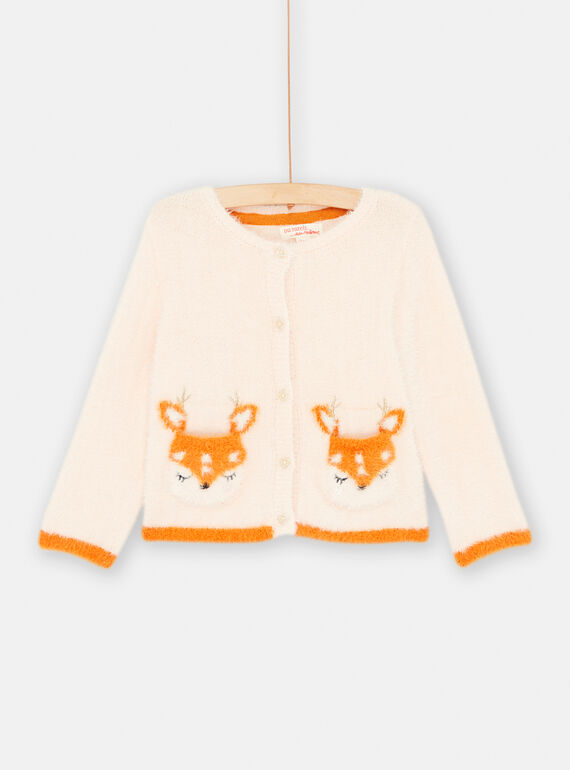 Cárdigan rosa y naranja para bebé niña SIKHOCAR2 / 23WG09Q2CAR318