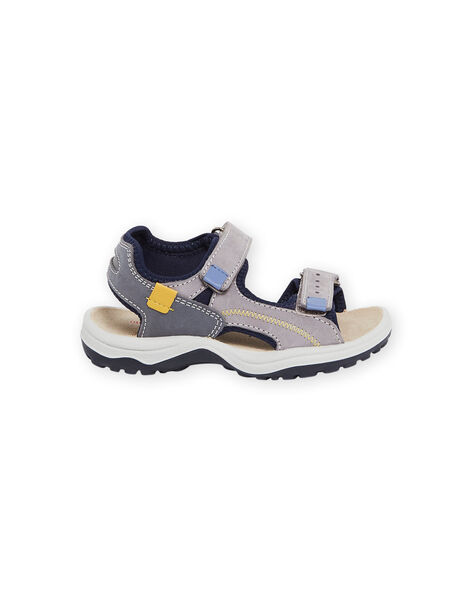 Sandalias de piel de serraje de color gris ROSANDSOFT / 23KK3662D0E940