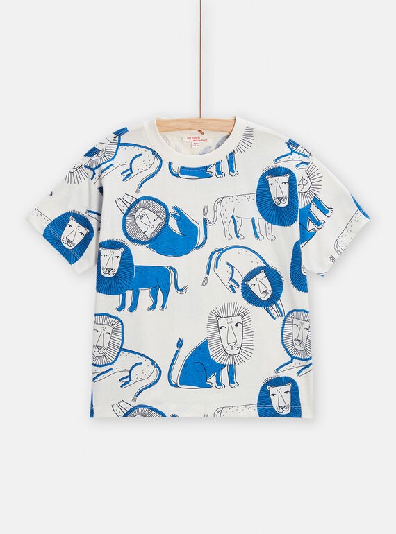 Camiseta azul con estampado de leones para niño TOJOTIAOP3 / 24S902B5TMC001