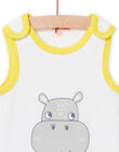 Body sin mangas de rayas amarillas con estampado de hipopótamo para bebé niño NEGABODHIP / 22SH14J4BDL000